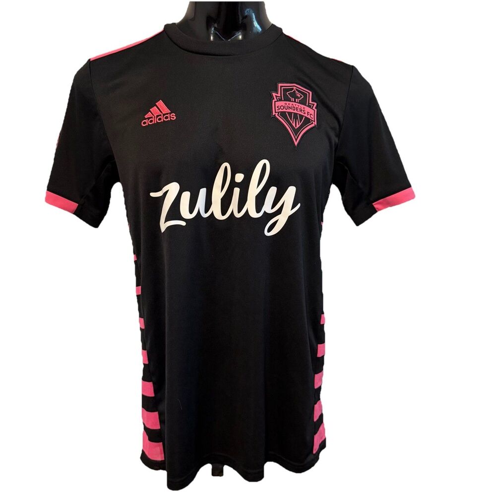 Seattle Sounders Adidas Zulily Jersey MLS Black Pink Nightfall Men's Size Medium
